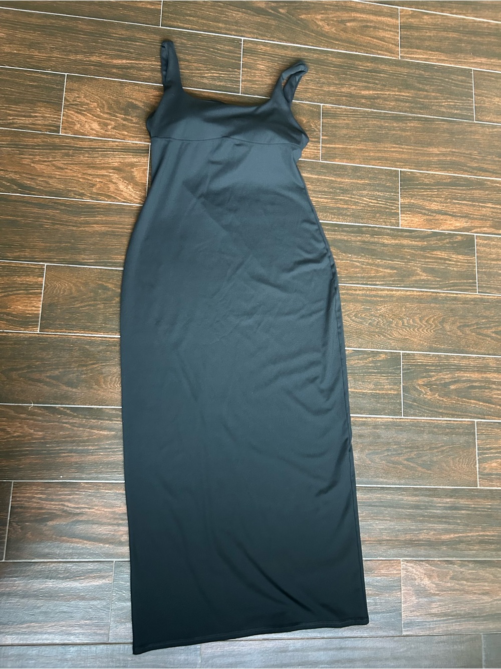 Fabletics PureLuxe Maxi Dress XS BodyCon Sleeveless Stretch Black Built In Bra